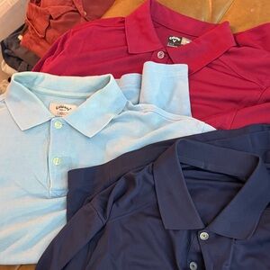 Callaway Men's Polo Shirts - Light Blue, Navy, Burgundy